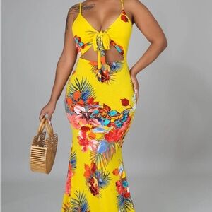 Fitted body dress beach